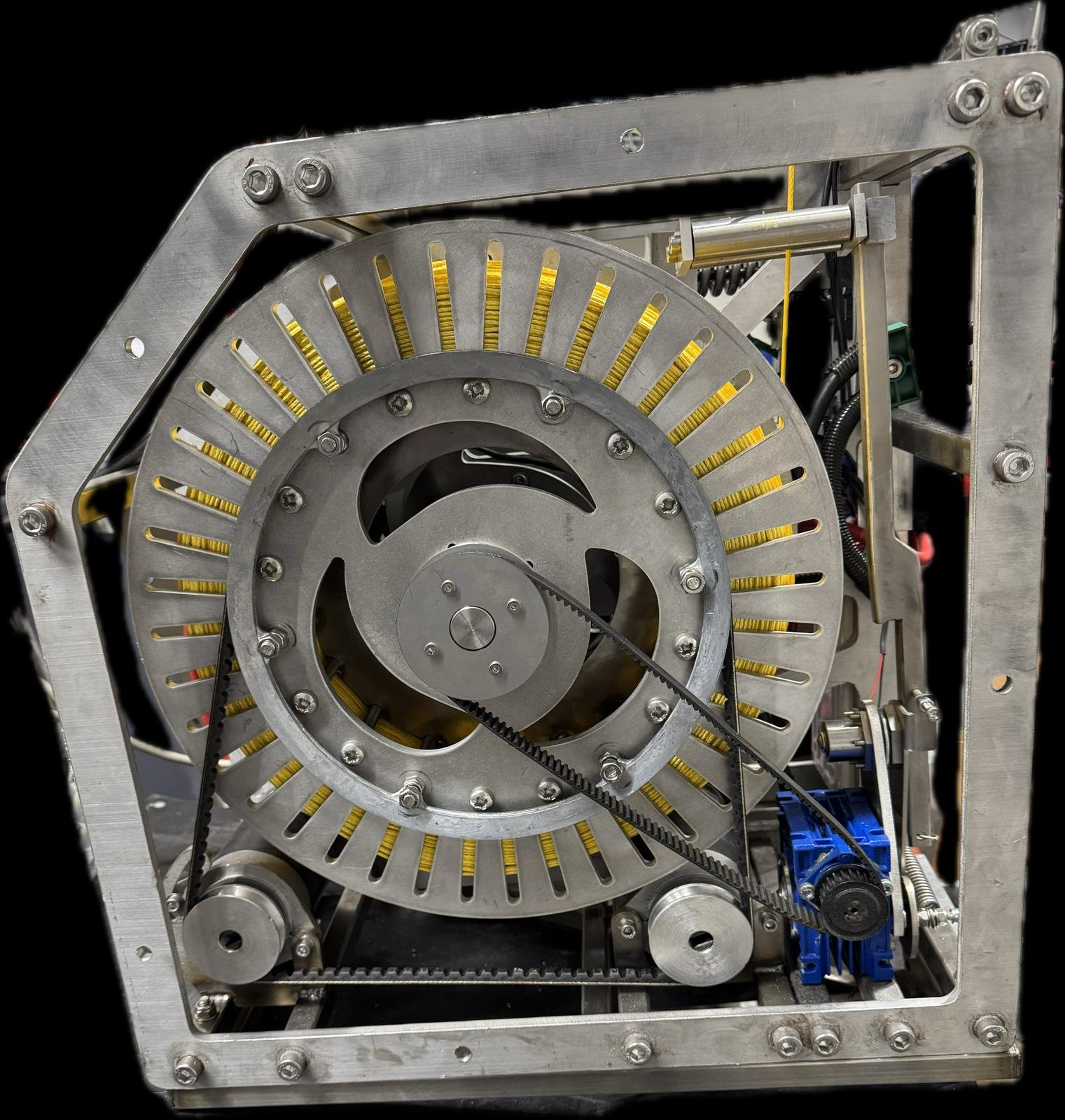 Winch with gearbox line guide